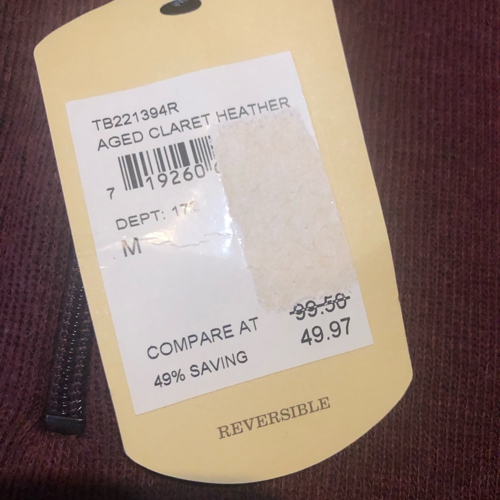 Men’sTommy Bahama Reversible three quarter zip sweater,Medium,Burgundy and Brown - Picture 6 of 12